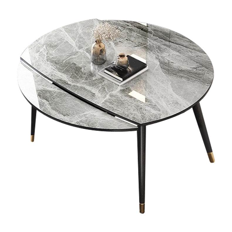 Contemporary Extendable Sintered Stone Table Round Shape Standard Dining Table for Kitchen Gray Without Chairs Clearhalo ' dining_table' 'Dining Tables & Seating' 'Dining Tables' 'furn' 'furn_dining_table' 'Furniture' 'furniture_dining_table' 'Kitchen & Dining Furniture' 'kitchen&dining_furn' 'kitchen' 'kitchen_dining_table' 4195777