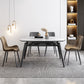 Contemporary Extendable Sintered Stone Table Round Shape Standard Dining Table for Kitchen Clearhalo ' dining_table' 'Dining Tables & Seating' 'Dining Tables' 'furn' 'furn_dining_table' 'Furniture' 'furniture_dining_table' 'Kitchen & Dining Furniture' 'kitchen&dining_furn' 'kitchen' 'kitchen_dining_table' 4195780