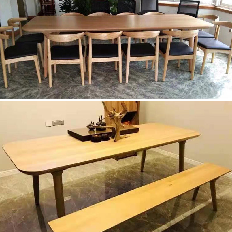 Rectangle Shape Wood Color Table Solid Wood Table Simplicity with 4 Legs Clearhalo ' dining_table' 'Dining Tables & Seating' 'Dining Tables' 'furn' 'furn_dining_table' 'Furniture' 'furniture_dining_table' 'Kitchen & Dining Furniture' 'kitchen&dining_furn' 'kitchen' 'kitchen_dining_table' 4195794