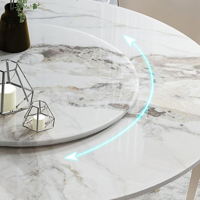 Glam Round Shape White Table Sintered Stone Standard Dining Table with Pedestal Base Clearhalo ' dining_table' 'Dining Tables & Seating' 'Dining Tables' 'furn' 'furn_dining_table' 'Furniture' 'furniture_dining_table' 'Kitchen & Dining Furniture' 'kitchen&dining_furn' 'kitchen' 'kitchen_dining_table' 4195826