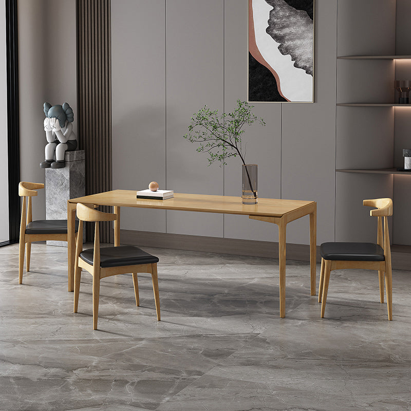 Rectangle Simplicity Dining Table Wood Color Fixed Table with Pinewood Solid Wood Clearhalo ' dining_table' 'Dining Tables & Seating' 'Dining Tables' 'furn' 'furn_dining_table' 'Furniture' 'furniture_dining_table' 'Kitchen & Dining Furniture' 'kitchen&dining_furn' 'kitchen' 'kitchen_dining_table' 4195850