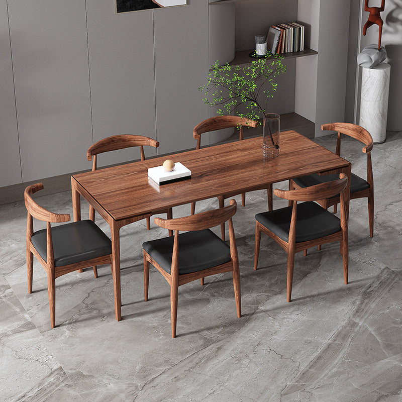 Rectangle Simplicity Dining Table Wood Color Fixed Table with Pinewood Solid Wood Clearhalo ' dining_table' 'Dining Tables & Seating' 'Dining Tables' 'furn' 'furn_dining_table' 'Furniture' 'furniture_dining_table' 'Kitchen & Dining Furniture' 'kitchen&dining_furn' 'kitchen' 'kitchen_dining_table' 4195851