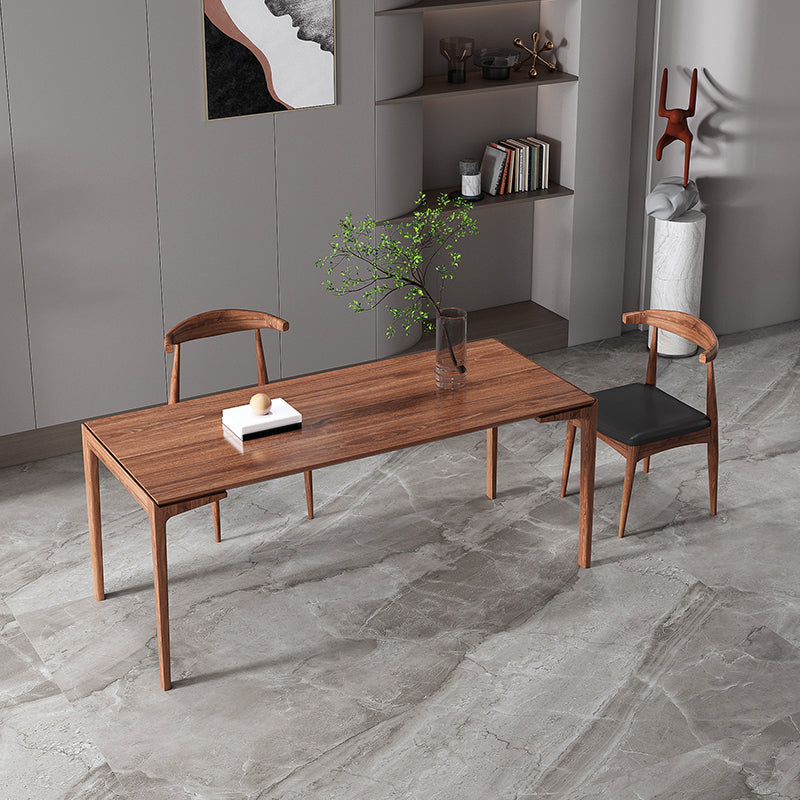 Rectangle Simplicity Dining Table Wood Color Fixed Table with Pinewood Solid Wood Clearhalo ' dining_table' 'Dining Tables & Seating' 'Dining Tables' 'furn' 'furn_dining_table' 'Furniture' 'furniture_dining_table' 'Kitchen & Dining Furniture' 'kitchen&dining_furn' 'kitchen' 'kitchen_dining_table' 4195853