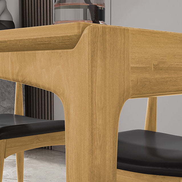 Rectangle Simplicity Dining Table Wood Color Fixed Table with Pinewood Solid Wood Clearhalo ' dining_table' 'Dining Tables & Seating' 'Dining Tables' 'furn' 'furn_dining_table' 'Furniture' 'furniture_dining_table' 'Kitchen & Dining Furniture' 'kitchen&dining_furn' 'kitchen' 'kitchen_dining_table' 4195856