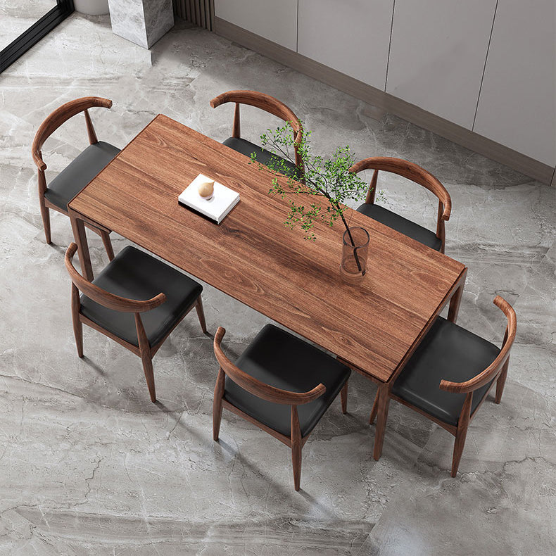 Rectangle Simplicity Dining Table Wood Color Fixed Table with Pinewood Solid Wood Clearhalo ' dining_table' 'Dining Tables & Seating' 'Dining Tables' 'furn' 'furn_dining_table' 'Furniture' 'furniture_dining_table' 'Kitchen & Dining Furniture' 'kitchen&dining_furn' 'kitchen' 'kitchen_dining_table' 4195860