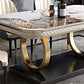 Rectangle Table Traditional Luxury Dinner Room Furniture with Metal Base Clearhalo ' dining_table' 'Dining Tables & Seating' 'Dining Tables' 'furn' 'furn_dining_table' 'Furniture' 'furniture_dining_table' 'Kitchen & Dining Furniture' 'kitchen&dining_furn' 'kitchen' 'kitchen_dining_table' 4195882