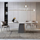 Metal Traditional Luxury Table Rectangle Sintered Stone Dining Table with Pedestal Base Clearhalo ' dining_table' 'Dining Tables & Seating' 'Dining Tables' 'furn' 'furn_dining_table' 'Furniture' 'furniture_dining_table' 'Kitchen & Dining Furniture' 'kitchen&dining_furn' 'kitchen' 'kitchen_dining_table' 4195922