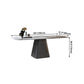 Metal Traditional Luxury Table Rectangle Sintered Stone Dining Table with Pedestal Base Clearhalo ' dining_table' 'Dining Tables & Seating' 'Dining Tables' 'furn' 'furn_dining_table' 'Furniture' 'furniture_dining_table' 'Kitchen & Dining Furniture' 'kitchen&dining_furn' 'kitchen' 'kitchen_dining_table' 4195931