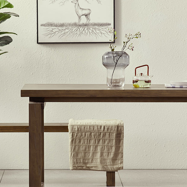 Solid Wood Brown Tone Table Simplicity Sled Base Table for Dining Room Clearhalo ' dining_table' 'Dining Tables & Seating' 'Dining Tables' 'furn' 'furn_dining_table' 'Furniture' 'furniture_dining_table' 'Kitchen & Dining Furniture' 'kitchen&dining_furn' 'kitchen' 'kitchen_dining_table' 4195940