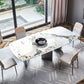 Contemporary Rectangle Shape White Table Standard Sintered Stone Dining Table for Kitchen Clearhalo ' dining_table' 'Dining Tables & Seating' 'Dining Tables' 'furn' 'furn_dining_table' 'Furniture' 'furniture_dining_table' 'Kitchen & Dining Furniture' 'kitchen&dining_furn' 'kitchen' 'kitchen_dining_table' 4195957