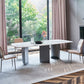 Contemporary Rectangle Shape White Table Standard Sintered Stone Dining Table for Kitchen Clearhalo ' dining_table' 'Dining Tables & Seating' 'Dining Tables' 'furn' 'furn_dining_table' 'Furniture' 'furniture_dining_table' 'Kitchen & Dining Furniture' 'kitchen&dining_furn' 'kitchen' 'kitchen_dining_table' 4195958