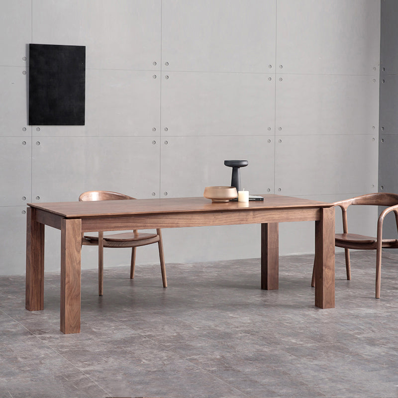 Rectangle Brown Tone Dining Table Solid Wood Table Minimalist with 4 Legs Clearhalo ' dining_table' 'Dining Tables & Seating' 'Dining Tables' 'furn' 'furn_dining_table' 'Furniture' 'furniture_dining_table' 'Kitchen & Dining Furniture' 'kitchen&dining_furn' 'kitchen' 'kitchen_dining_table' 4195961