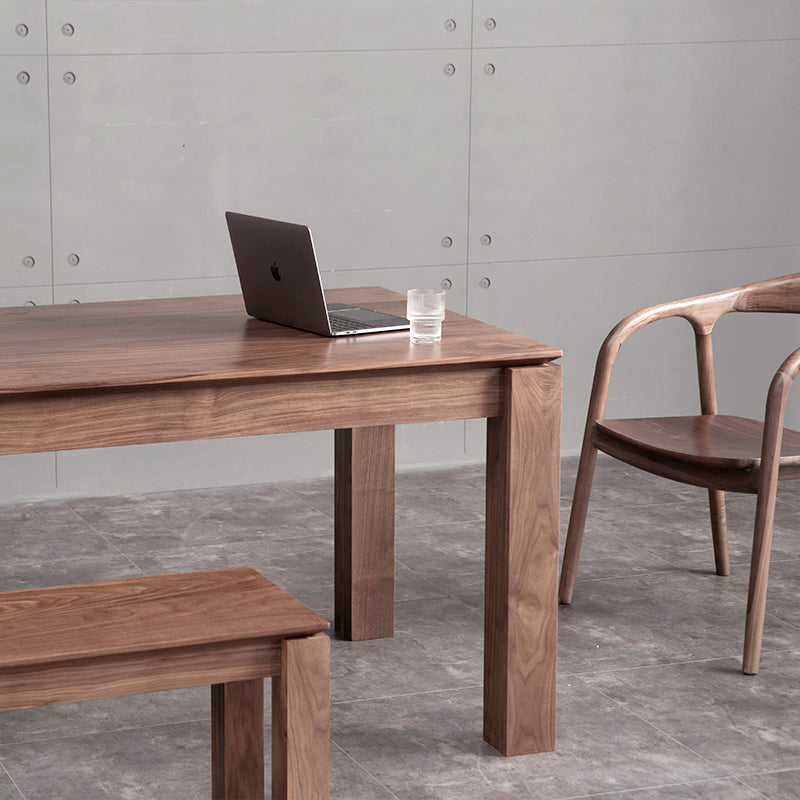 Rectangle Brown Tone Dining Table Solid Wood Table Minimalist with 4 Legs Clearhalo ' dining_table' 'Dining Tables & Seating' 'Dining Tables' 'furn' 'furn_dining_table' 'Furniture' 'furniture_dining_table' 'Kitchen & Dining Furniture' 'kitchen&dining_furn' 'kitchen' 'kitchen_dining_table' 4195963