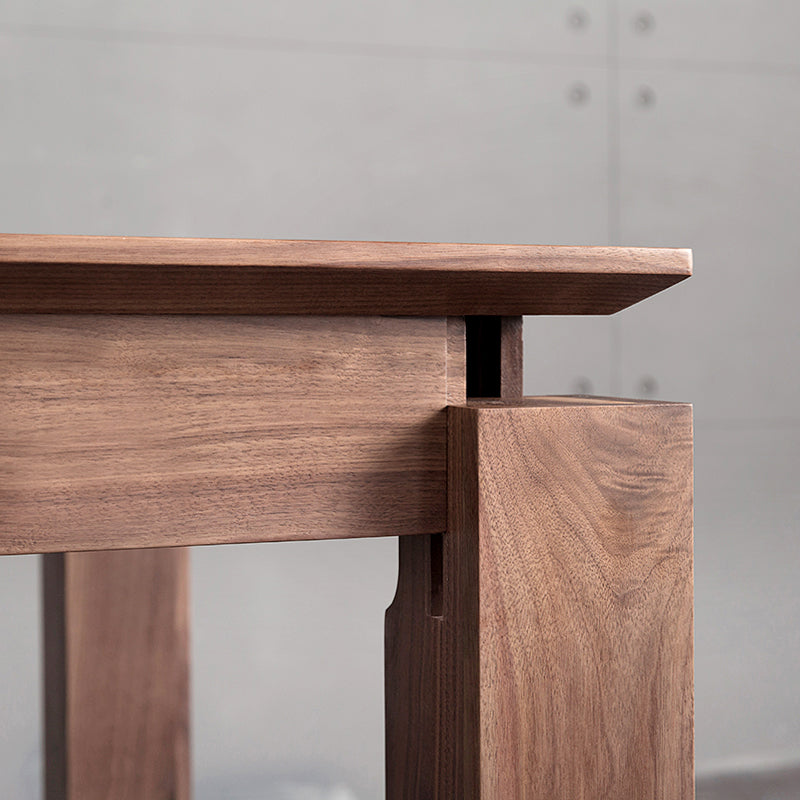 Rectangle Brown Tone Dining Table Solid Wood Table Minimalist with 4 Legs Clearhalo ' dining_table' 'Dining Tables & Seating' 'Dining Tables' 'furn' 'furn_dining_table' 'Furniture' 'furniture_dining_table' 'Kitchen & Dining Furniture' 'kitchen&dining_furn' 'kitchen' 'kitchen_dining_table' 4195964