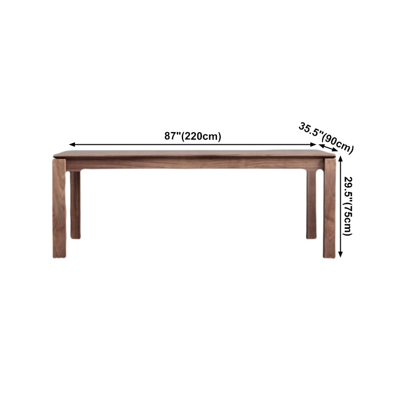 Rectangle Brown Tone Dining Table Solid Wood Table Minimalist with 4 Legs Clearhalo ' dining_table' 'Dining Tables & Seating' 'Dining Tables' 'furn' 'furn_dining_table' 'Furniture' 'furniture_dining_table' 'Kitchen & Dining Furniture' 'kitchen&dining_furn' 'kitchen' 'kitchen_dining_table' 4195973