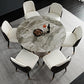 Casual Extendable Round Shape Table Sintered Stone Standard Dining Table for Kitchen Clearhalo ' dining_table' 'Dining Tables & Seating' 'Dining Tables' 'furn' 'furn_dining_table' 'Furniture' 'furniture_dining_table' 'Kitchen & Dining Furniture' 'kitchen&dining_furn' 'kitchen' 'kitchen_dining_table' 4195989