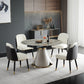Casual Extendable Round Shape Table Sintered Stone Standard Dining Table for Kitchen Clearhalo ' dining_table' 'Dining Tables & Seating' 'Dining Tables' 'furn' 'furn_dining_table' 'Furniture' 'furniture_dining_table' 'Kitchen & Dining Furniture' 'kitchen&dining_furn' 'kitchen' 'kitchen_dining_table' 4195991