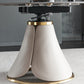 Casual Extendable Round Shape Table Sintered Stone Standard Dining Table for Kitchen Clearhalo ' dining_table' 'Dining Tables & Seating' 'Dining Tables' 'furn' 'furn_dining_table' 'Furniture' 'furniture_dining_table' 'Kitchen & Dining Furniture' 'kitchen&dining_furn' 'kitchen' 'kitchen_dining_table' 4195996