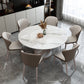 Glam Sintered Stone White Table Round Shape Standard Dining Table for Kitchen Clearhalo ' dining_table' 'Dining Tables & Seating' 'Dining Tables' 'furn' 'furn_dining_table' 'Furniture' 'furniture_dining_table' 'Kitchen & Dining Furniture' 'kitchen&dining_furn' 'kitchen' 'kitchen_dining_table' 4196015