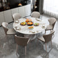 Glam Sintered Stone White Table Round Shape Standard Dining Table for Kitchen Clearhalo ' dining_table' 'Dining Tables & Seating' 'Dining Tables' 'furn' 'furn_dining_table' 'Furniture' 'furniture_dining_table' 'Kitchen & Dining Furniture' 'kitchen&dining_furn' 'kitchen' 'kitchen_dining_table' 4196018