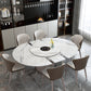 Glam Sintered Stone White Table Round Shape Standard Dining Table for Kitchen Clearhalo ' dining_table' 'Dining Tables & Seating' 'Dining Tables' 'furn' 'furn_dining_table' 'Furniture' 'furniture_dining_table' 'Kitchen & Dining Furniture' 'kitchen&dining_furn' 'kitchen' 'kitchen_dining_table' 4196023