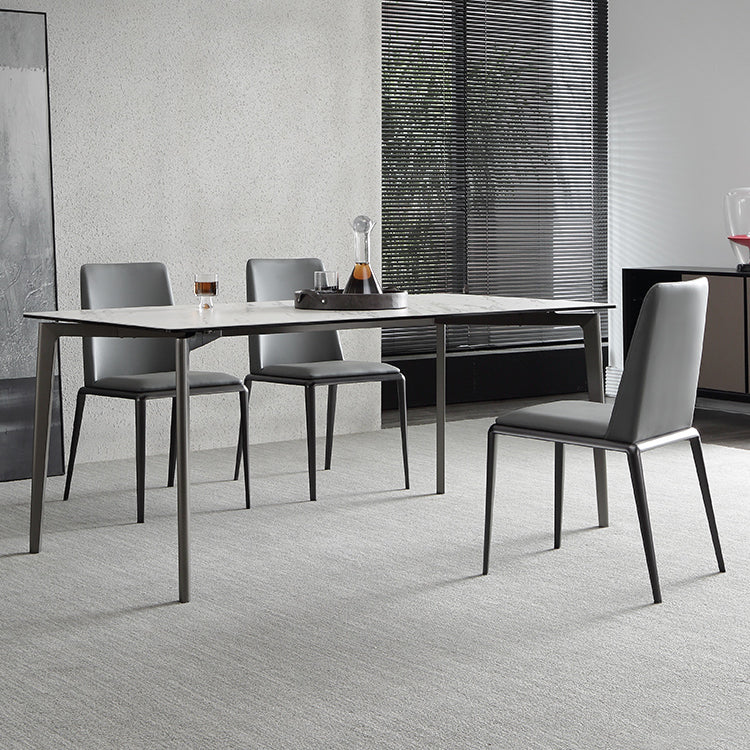 Sintered Stone Dining Table Luxury Style 4 Legs Rectangle Table for Home Clearhalo ' dining_table' 'Dining Tables & Seating' 'Dining Tables' 'furn' 'furn_dining_table' 'Furniture' 'furniture_dining_table' 'Kitchen & Dining Furniture' 'kitchen&dining_furn' 'kitchen' 'kitchen_dining_table' 4196046