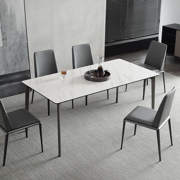 Sintered Stone Dining Table Luxury Style 4 Legs Rectangle Table for Home Clearhalo ' dining_table' 'Dining Tables & Seating' 'Dining Tables' 'furn' 'furn_dining_table' 'Furniture' 'furniture_dining_table' 'Kitchen & Dining Furniture' 'kitchen&dining_furn' 'kitchen' 'kitchen_dining_table' 4196049