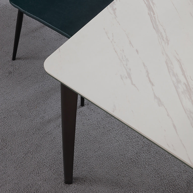 Sintered Stone Dining Table Luxury Style 4 Legs Rectangle Table for Home Clearhalo ' dining_table' 'Dining Tables & Seating' 'Dining Tables' 'furn' 'furn_dining_table' 'Furniture' 'furniture_dining_table' 'Kitchen & Dining Furniture' 'kitchen&dining_furn' 'kitchen' 'kitchen_dining_table' 4196052