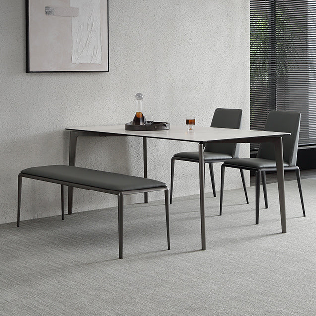 Sintered Stone Dining Table Luxury Style 4 Legs Rectangle Table for Home Clearhalo ' dining_table' 'Dining Tables & Seating' 'Dining Tables' 'furn' 'furn_dining_table' 'Furniture' 'furniture_dining_table' 'Kitchen & Dining Furniture' 'kitchen&dining_furn' 'kitchen' 'kitchen_dining_table' 4196055