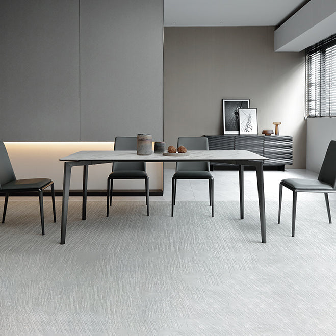 Sintered Stone Dining Table Luxury Style 4 Legs Rectangle Table for Home Clearhalo ' dining_table' 'Dining Tables & Seating' 'Dining Tables' 'furn' 'furn_dining_table' 'Furniture' 'furniture_dining_table' 'Kitchen & Dining Furniture' 'kitchen&dining_furn' 'kitchen' 'kitchen_dining_table' 4196057