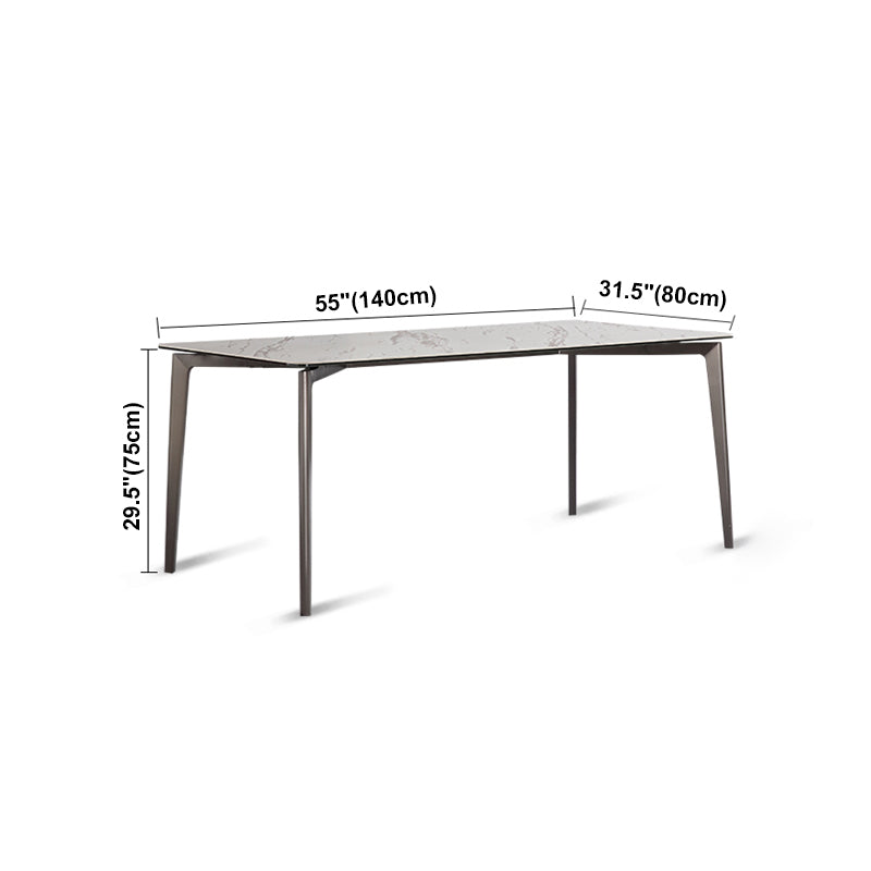 Sintered Stone Dining Table Luxury Style 4 Legs Rectangle Table for Home Clearhalo ' dining_table' 'Dining Tables & Seating' 'Dining Tables' 'furn' 'furn_dining_table' 'Furniture' 'furniture_dining_table' 'Kitchen & Dining Furniture' 'kitchen&dining_furn' 'kitchen' 'kitchen_dining_table' 4196059