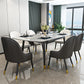 Sintered Stone Dining Table Luxury Style 4 Legs Carbon Steel Base Rectangle Table for Home Clearhalo ' dining_table' 'Dining Tables & Seating' 'Dining Tables' 'furn' 'furn_dining_table' 'Furniture' 'furniture_dining_table' 'Kitchen & Dining Furniture' 'kitchen&dining_furn' 'kitchen' 'kitchen_dining_table' 4196063