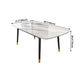 Sintered Stone Dining Table Luxury Style 4 Legs Carbon Steel Base Rectangle Table for Home Clearhalo ' dining_table' 'Dining Tables & Seating' 'Dining Tables' 'furn' 'furn_dining_table' 'Furniture' 'furniture_dining_table' 'Kitchen & Dining Furniture' 'kitchen&dining_furn' 'kitchen' 'kitchen_dining_table' 4196073