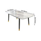 Sintered Stone Dining Table Luxury Style 4 Legs Carbon Steel Base Rectangle Table for Home Clearhalo ' dining_table' 'Dining Tables & Seating' 'Dining Tables' 'furn' 'furn_dining_table' 'Furniture' 'furniture_dining_table' 'Kitchen & Dining Furniture' 'kitchen&dining_furn' 'kitchen' 'kitchen_dining_table' 4196074