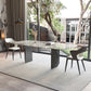 Rectangle Contemporary Dining Room Table White Sintered Stone Table with Black Metal Base Clearhalo ' dining_table' 'Dining Tables & Seating' 'Dining Tables' 'furn' 'furn_dining_table' 'Furniture' 'furniture_dining_table' 'Kitchen & Dining Furniture' 'kitchen&dining_furn' 'kitchen' 'kitchen_dining_table' 4196075