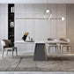 Rectangle Contemporary Dining Room Table White Sintered Stone Table with Pedestal Base Clearhalo ' dining_table' 'Dining Tables & Seating' 'Dining Tables' 'furn' 'furn_dining_table' 'Furniture' 'furniture_dining_table' 'Kitchen & Dining Furniture' 'kitchen&dining_furn' 'kitchen' 'kitchen_dining_table' 4196090