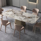 Rectangle Contemporary Dining Room Table White Sintered Stone Table with Pedestal Base Clearhalo ' dining_table' 'Dining Tables & Seating' 'Dining Tables' 'furn' 'furn_dining_table' 'Furniture' 'furniture_dining_table' 'Kitchen & Dining Furniture' 'kitchen&dining_furn' 'kitchen' 'kitchen_dining_table' 4196093