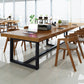 Rectangle Trestle Base Industrial Table Wood Color Fixed Table of Solid Wood Clearhalo ' dining_table' 'Dining Tables & Seating' 'Dining Tables' 'furn' 'furn_dining_table' 'Furniture' 'furniture_dining_table' 'Kitchen & Dining Furniture' 'kitchen&dining_furn' 'kitchen' 'kitchen_dining_table' 4196106