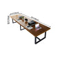 Rectangle Trestle Base Industrial Table Wood Color Fixed Table of Solid Wood Clearhalo ' dining_table' 'Dining Tables & Seating' 'Dining Tables' 'furn' 'furn_dining_table' 'Furniture' 'furniture_dining_table' 'Kitchen & Dining Furniture' 'kitchen&dining_furn' 'kitchen' 'kitchen_dining_table' 4196113