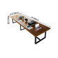 Rectangle Trestle Base Industrial Table Wood Color Fixed Table of Solid Wood Clearhalo ' dining_table' 'Dining Tables & Seating' 'Dining Tables' 'furn' 'furn_dining_table' 'Furniture' 'furniture_dining_table' 'Kitchen & Dining Furniture' 'kitchen&dining_furn' 'kitchen' 'kitchen_dining_table' 4196116