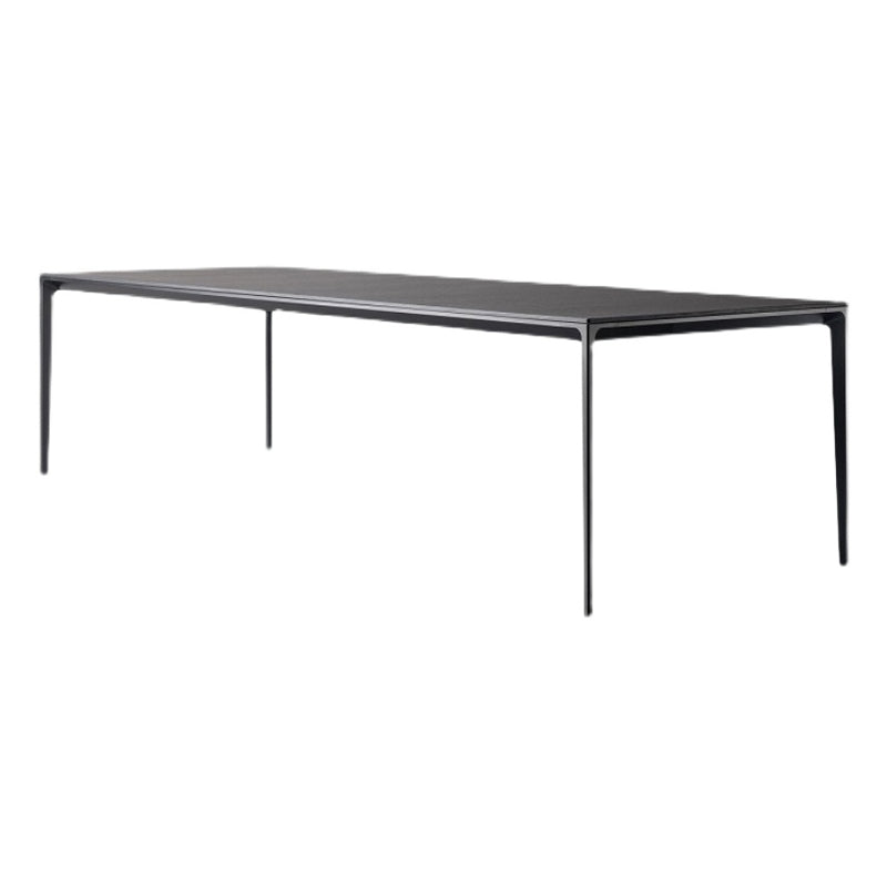 Sintered Stone Scratch Resistant Table Simplicity Style 4 Legs Base Rectangle Table Black Without Chairs Clearhalo ' dining_table' 'Dining Tables & Seating' 'Dining Tables' 'furn' 'furn_dining_table' 'Furniture' 'furniture_dining_table' 'Kitchen & Dining Furniture' 'kitchen&dining_furn' 'kitchen' 'kitchen_dining_table' 4196123