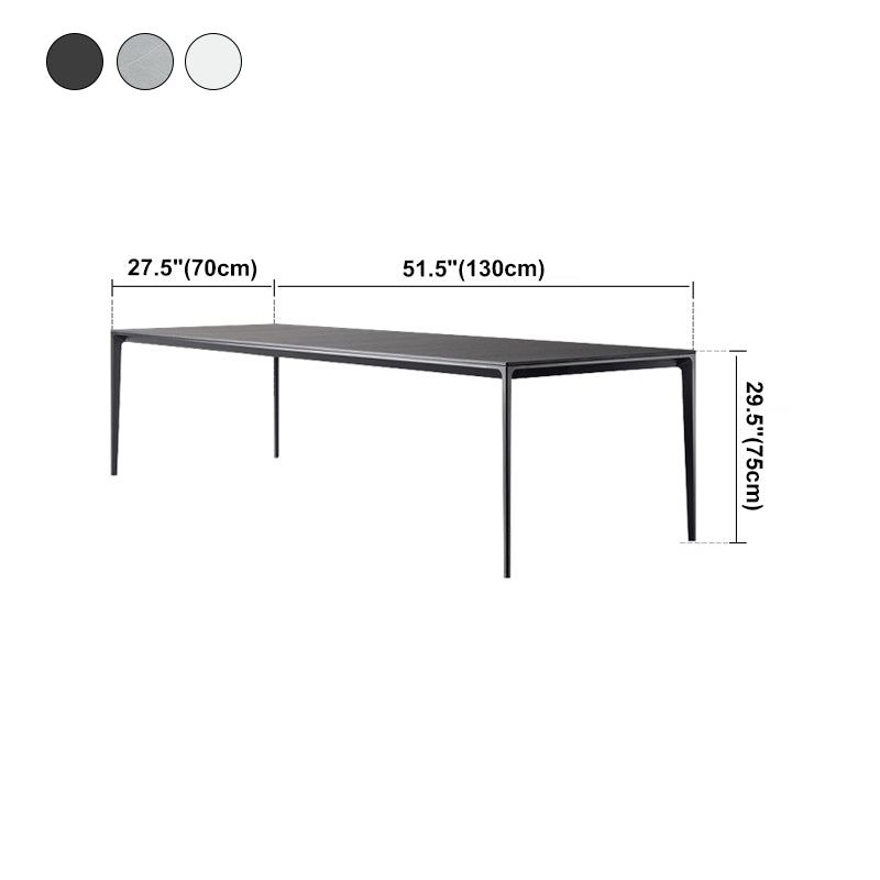 Sintered Stone Scratch Resistant Table Simplicity Style 4 Legs Base Rectangle Table Clearhalo ' dining_table' 'Dining Tables & Seating' 'Dining Tables' 'furn' 'furn_dining_table' 'Furniture' 'furniture_dining_table' 'Kitchen & Dining Furniture' 'kitchen&dining_furn' 'kitchen' 'kitchen_dining_table' 4196130