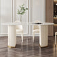 Oval Traditional Luxury Dining Table White Sintered Stone Table with White Double Pedestal Clearhalo ' dining_table' 'Dining Tables & Seating' 'Dining Tables' 'furn' 'furn_dining_table' 'Furniture' 'furniture_dining_table' 'Kitchen & Dining Furniture' 'kitchen&dining_furn' 'kitchen' 'kitchen_dining_table' 4196142