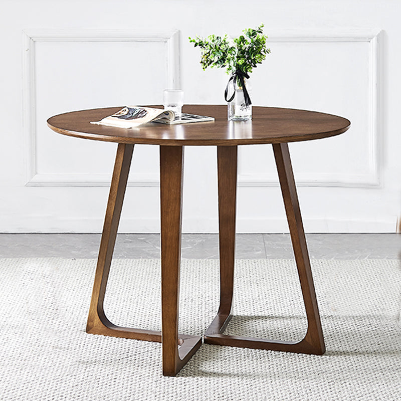 Round Solid Ashwood Brown Table Simplicity Double Pedestal Table for Dining Room Clearhalo ' dining_table' 'Dining Tables & Seating' 'Dining Tables' 'furn' 'furn_dining_table' 'Furniture' 'furniture_dining_table' 'Kitchen & Dining Furniture' 'kitchen&dining_furn' 'kitchen' 'kitchen_dining_table' 4196146