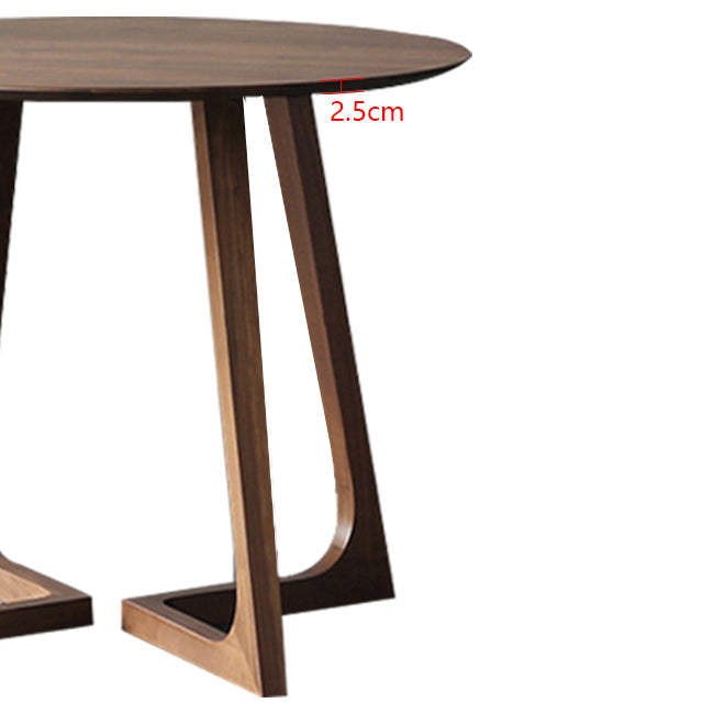 Round Solid Ashwood Brown Table Simplicity Double Pedestal Table for Dining Room Clearhalo ' dining_table' 'Dining Tables & Seating' 'Dining Tables' 'furn' 'furn_dining_table' 'Furniture' 'furniture_dining_table' 'Kitchen & Dining Furniture' 'kitchen&dining_furn' 'kitchen' 'kitchen_dining_table' 4196153