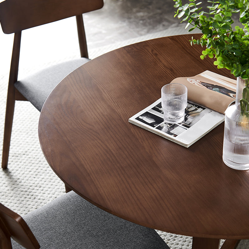 Round Solid Ashwood Brown Table Simplicity Double Pedestal Table for Dining Room Clearhalo ' dining_table' 'Dining Tables & Seating' 'Dining Tables' 'furn' 'furn_dining_table' 'Furniture' 'furniture_dining_table' 'Kitchen & Dining Furniture' 'kitchen&dining_furn' 'kitchen' 'kitchen_dining_table' 4196155