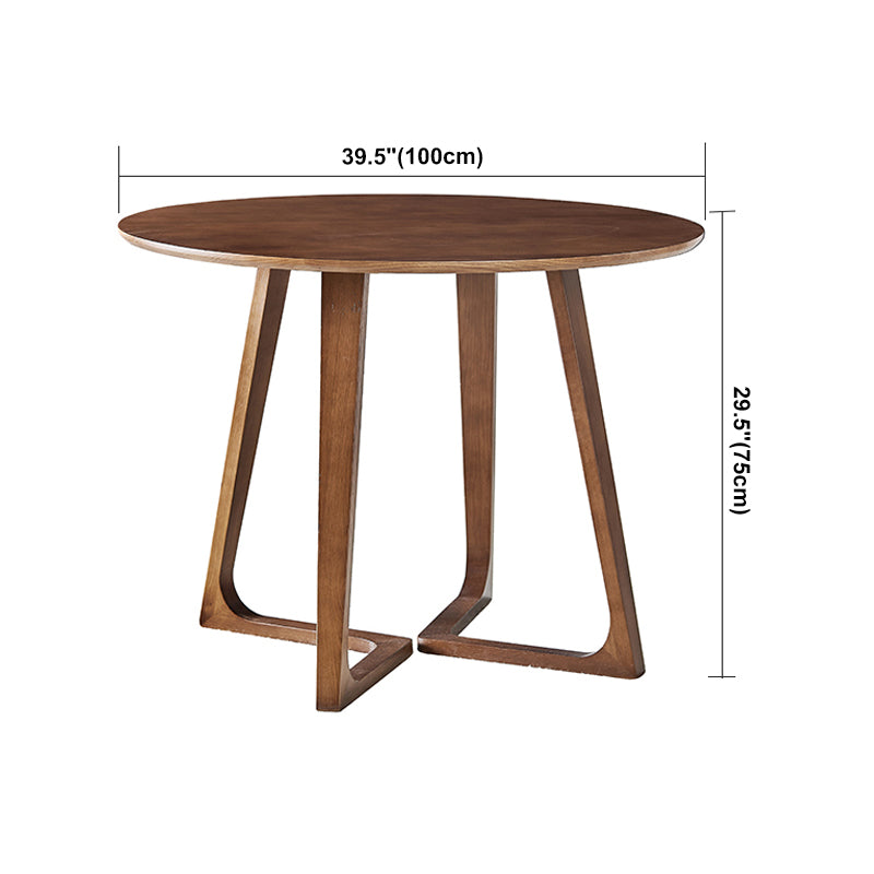 Round Solid Ashwood Brown Table Simplicity Double Pedestal Table for Dining Room Clearhalo ' dining_table' 'Dining Tables & Seating' 'Dining Tables' 'furn' 'furn_dining_table' 'Furniture' 'furniture_dining_table' 'Kitchen & Dining Furniture' 'kitchen&dining_furn' 'kitchen' 'kitchen_dining_table' 4196163