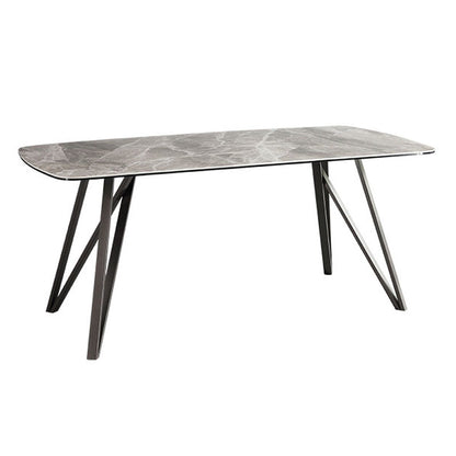 Modern Style Dining Table Sintered Stone Table with 4 Legs Carbon Steel Base Without Chairs Clearhalo ' dining_table' 'Dining Tables & Seating' 'Dining Tables' 'furn' 'furn_dining_table' 'Furniture' 'furniture_dining_table' 'Kitchen & Dining Furniture' 'kitchen&dining_furn' 'kitchen' 'kitchen_dining_table' 4196182