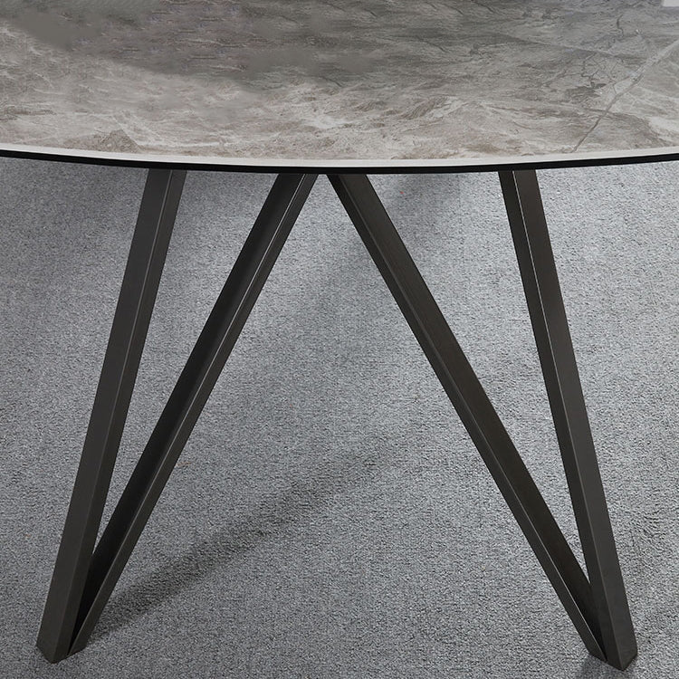 Modern Style Dining Table Sintered Stone Table with 4 Legs Carbon Steel Base Clearhalo ' dining_table' 'Dining Tables & Seating' 'Dining Tables' 'furn' 'furn_dining_table' 'Furniture' 'furniture_dining_table' 'Kitchen & Dining Furniture' 'kitchen&dining_furn' 'kitchen' 'kitchen_dining_table' 4196185