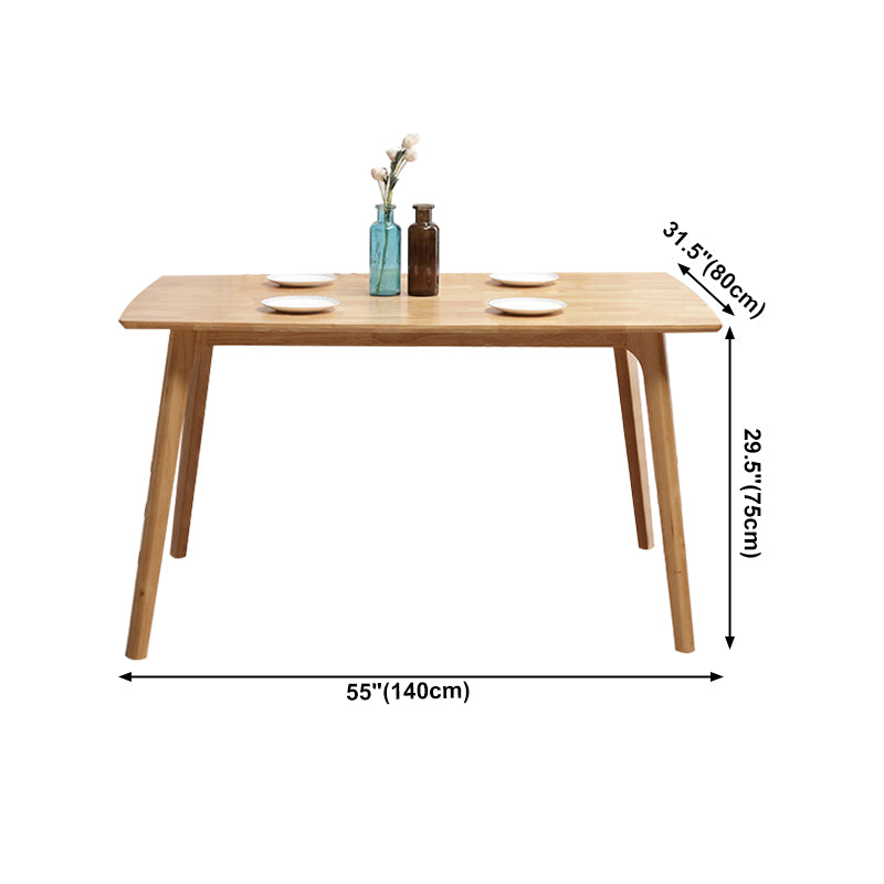 Rectangle 4 Legs Modern Table Light Wood Color Fixed Table of Solid Wood Clearhalo ' dining_table' 'Dining Tables & Seating' 'Dining Tables' 'furn' 'furn_dining_table' 'Furniture' 'furniture_dining_table' 'Kitchen & Dining Furniture' 'kitchen&dining_furn' 'kitchen' 'kitchen_dining_table' 4196200